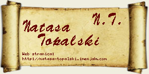 Nataša Topalski vizit kartica